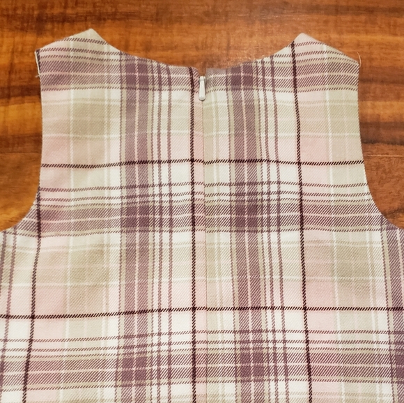 Janie and Jack NWOT 12-18 months pink and tan plaid jumper - vintage line - Picture 6 of 6